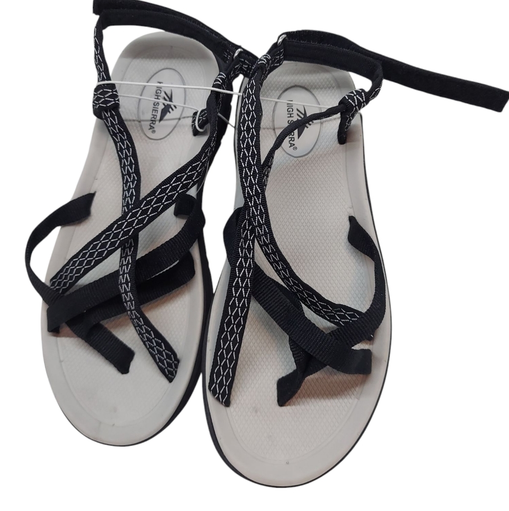 High Sierra Women's Black Strappy Flip Flop Sandals Women's Size 6 NWOT